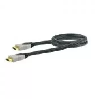 HDMI kabelis SCHWAIGER HDM0150G 063 — 1,5 m, HDMI A tipo kištukas–kištukas, paauksuoti kontaktai, juoda/pilka