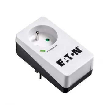 Apsaugos nuo viršįtampių dėžutė Eaton Protection Box 1 FR – 1x E tipo lizdas, 220–250 V, 16 A, 4000 W, juoda, kompaktiška