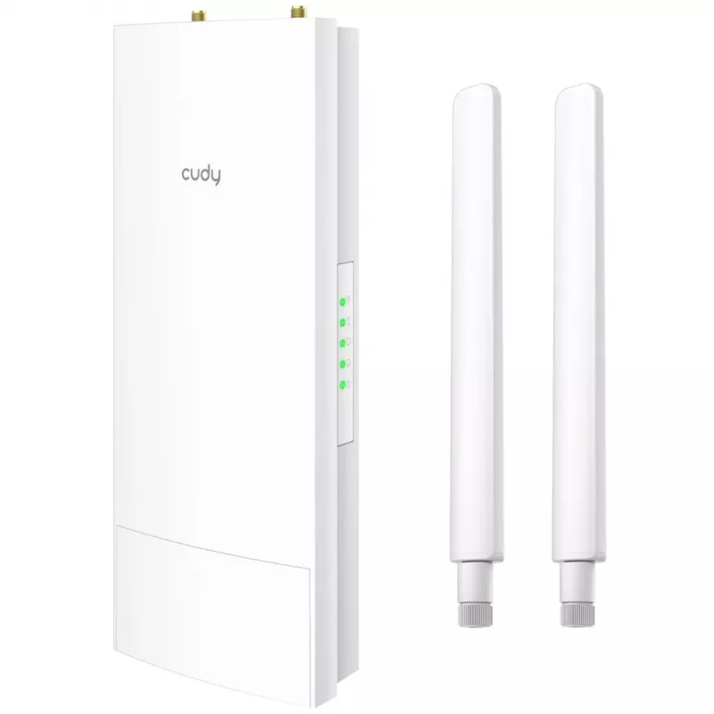 Cudy AP3000 Outdoor lauko belaidis prieigos taškas, dviejų juostų 2,4/5 GHz, IP65, PoE, 1x RJ-45, 2x išorinės RP-SMA antenos