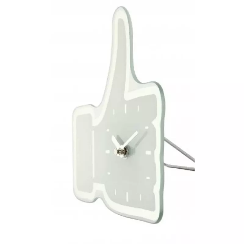 NeXtime klok 5185wi Mini Thumbs Up, 20,5x21 cm, sieninis, baltas/sidabrinis