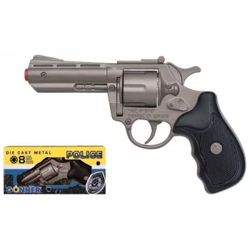 Žaislinis metalinis revolveris Pulio Police 33/0 (modelis 15533) – metalinis korpusas, šaudantis žaisliniais šoviniais