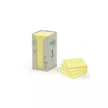 Post-it® FT510110347 Kvadratiniai lipnūs bloknotai iš perdirbto popieriaus, 76×76 mm, geltoni
