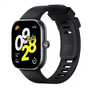 Xiaomi Redmi Watch 4 – išmanusis laikrodis su TPU dirželiu, juodas, 135–205 mm riešo apimtis, 5 cm (1,97 col.) ekranas