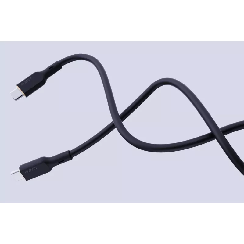 AUKEY CB-SCC241 USB-C į USB-C kabelis PD 240W 5A 20V 1m Nylon Juodas