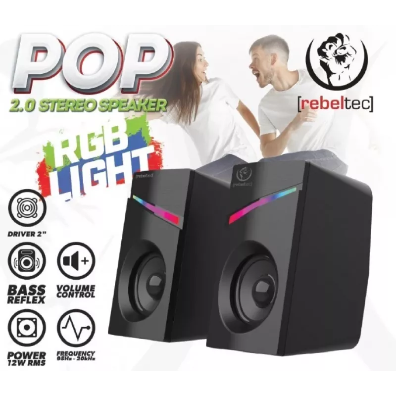 Stereo 2.0 garsiakalbiai POP, RBLGLO00047, 20W