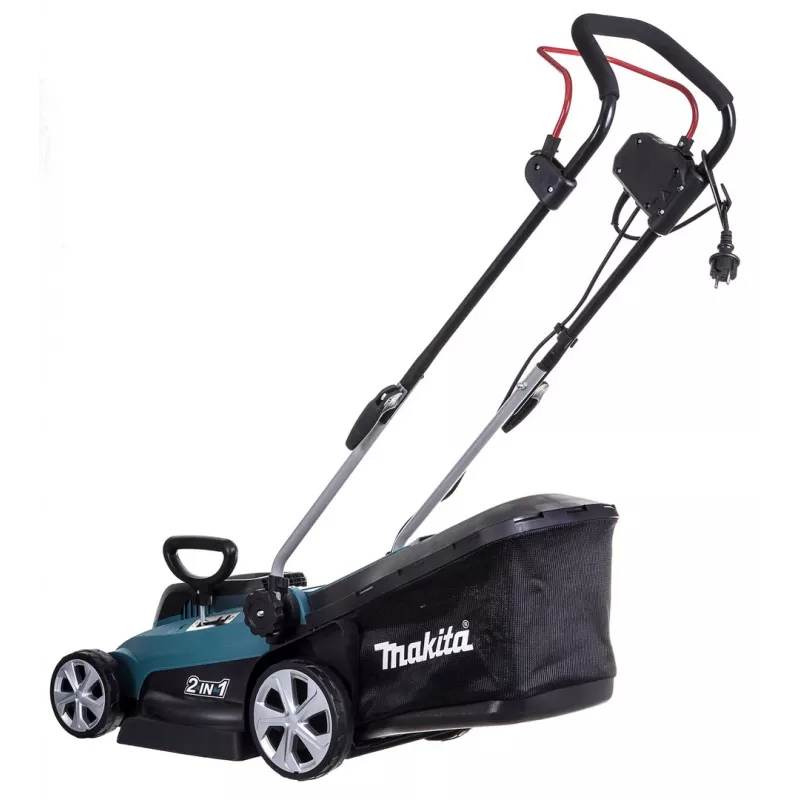 Elektrinė vejapjovė Makita ELM3320, varoma už nugaros, juoda/turkio spalvos, AC