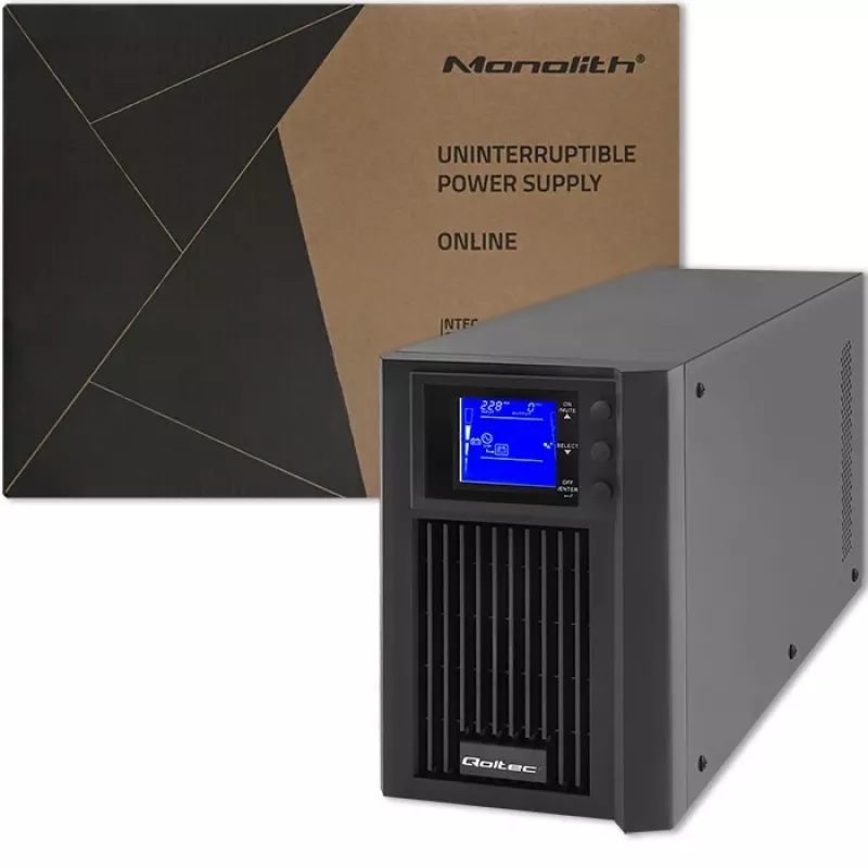 Nepertraukiamo maitinimo šaltinis QOLTEC 53981 Online 2kVA, 2000 VA