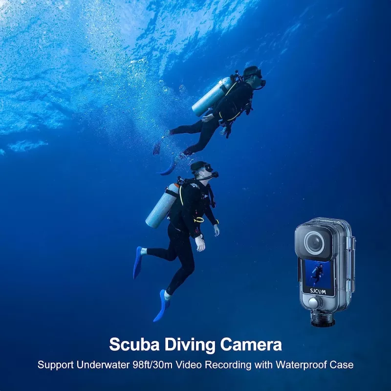Veiksmo kamera SJCam C300 4K 30 kadrų/s, kompaktiškas vandeniui atsparus dizainas