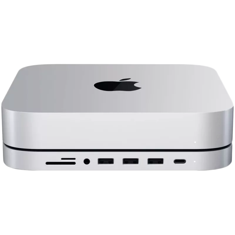 Satechi USB-C aliumininis stovas ir šakotuvas, skirtas Apple Mac mini (sidabrinis)