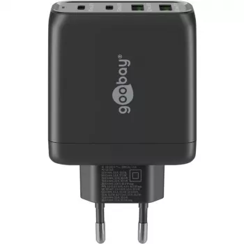 Goobay 64817 Įkroviklis mobiliesiems įrenginiams, ausinėms, išmaniesiems telefonams, planšetėms, juodas, AC greitasis įkrovimas, vidaus naudojimui (64817)