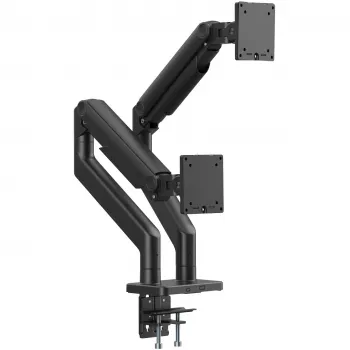 Monitor laikiklis DIGITUS Dviejų monitorių laikiklis 2×45 colių ekranams, spaustuvas, 2×20 kg, VESA 75×75–100×100, pakreipimas -20–50°