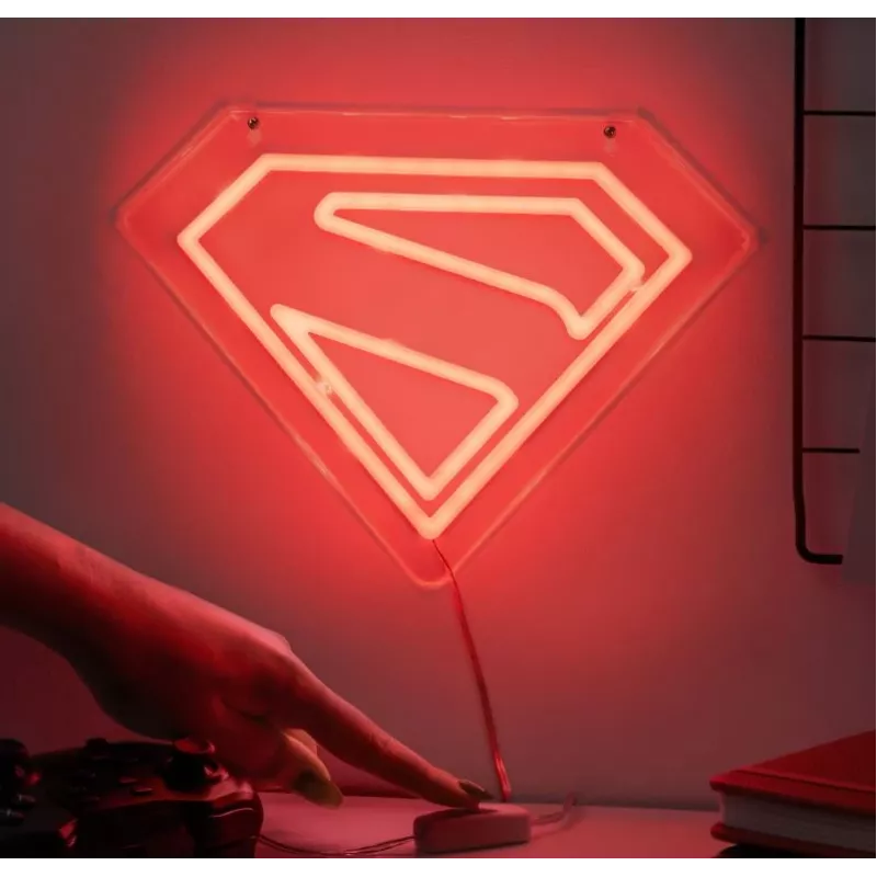 LED neoninė sieninė lemputė Paladone Superman PP14478SMTVN, dekoratyvinis sienos ženklas