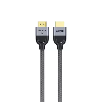 HDMI kabelis Unitek C11093RGY01-1M — 1 m, HDMI 2.1, 48 Gbit/s, 8K (7680×4320), 144 Hz, auksuoti kontaktai