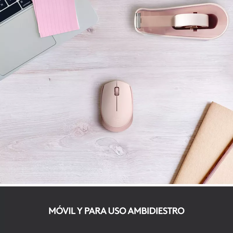 Logitech M171 belaidė optinė RF pelė, rožinė