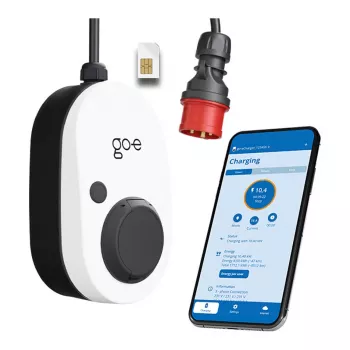 go-e Gemini flex 2.0 sieninis įkroviklis 11 kW Black White Type 2