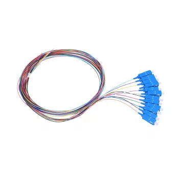 Pigtail rinkinys SC/UPC vienmodis Extralink G.652D 900µm FTTH 1,5 m 12 vnt. 12 spalvų