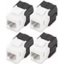 DIGITUS DN-93603-4 CAT 6 Keystone Jack nesausiotas 4 vnt. Plokščias Juodas Baltas RJ-45
