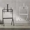 Grindinis stovas televizoriui MACLEAN MC-114 W, 55–100 colių, baltas, VESA iki 900x600, maks. apkrova 120 kg, aukštis 115–152 cm, lentyna