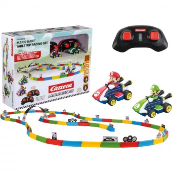 CARRERA RC stalo lenktynių rinkinys Mario 370430015 – 2.4 GHz belaidžiai radijo valdomi automobiliai Mario ir Luigi