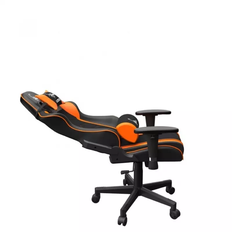 GEMBIRD GC-SCORPION-04X žaidimų kėdė juoda-oranžinė, ergonomiškas dizainas, reguliuojamas aukštis, aukšta atlošo dalis