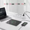 Ilgintuvas MACLEAN MCE391 W — 6 kištukinių lizdų, 4×USB-A + 1×USB-C, 3 m laidas, 110–240V, 2500W, baltas