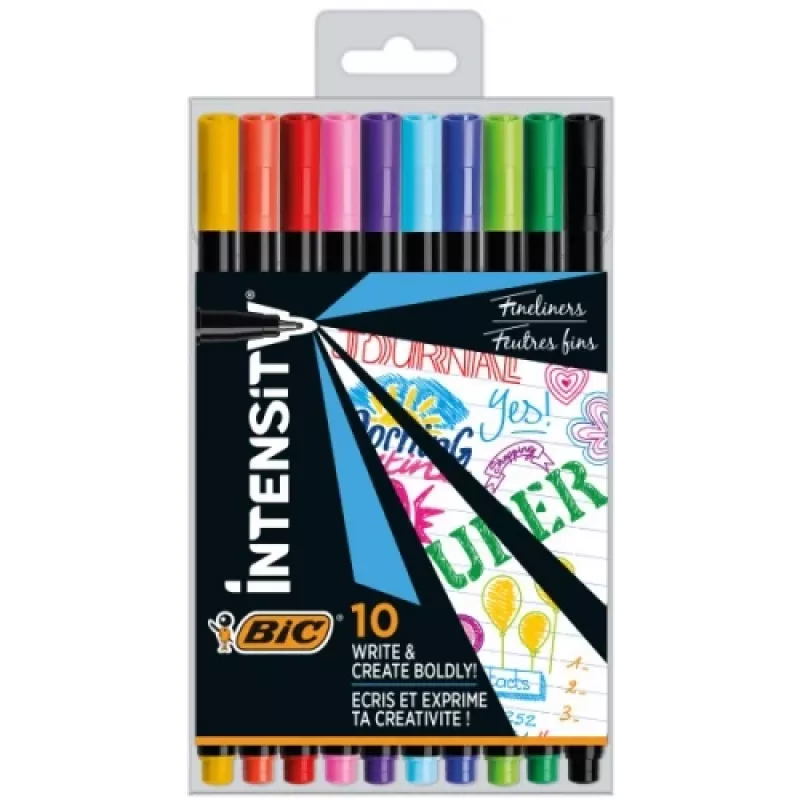 BIC Fineliners INTENSITY FINE BCL spalvoti rašikliai, 10 spalvų rinkinys CEL1011727