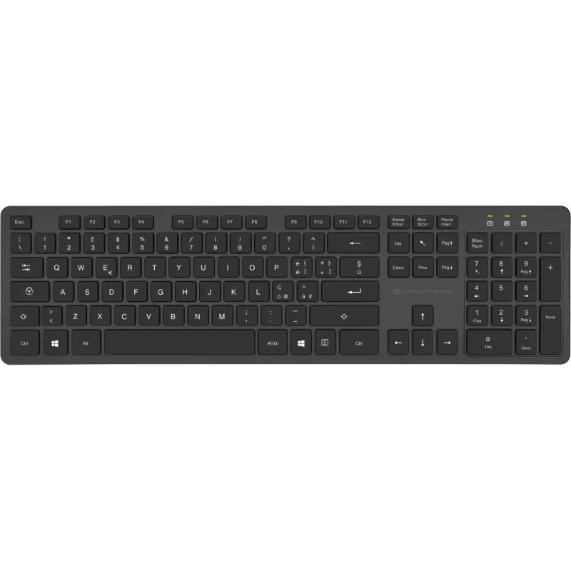 Belaidis klaviatūros ir pelės rinkinys Conceptronic Orazio ORAZIO01IT (itališkasis QWERTY, RF Wireless, 109 klavišų, juodas)