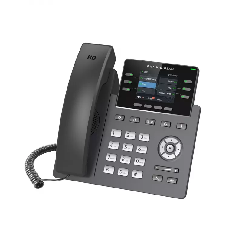 IP telefonas Grandstream GRP2613W juodas 4 linijos TFT 2,4 colio