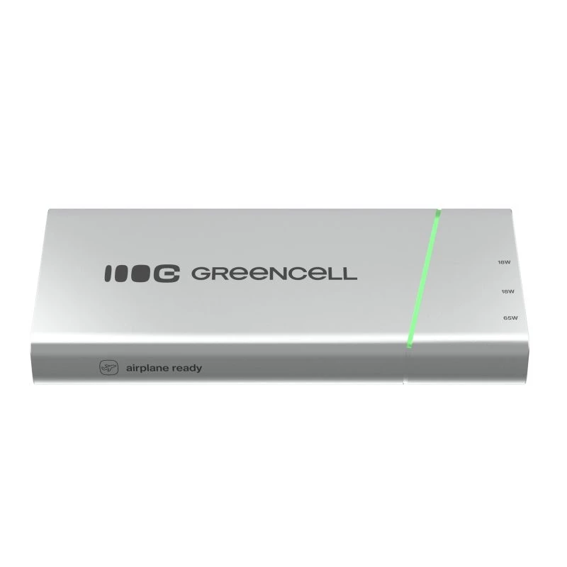 Nešiojama baterija Green Cell BPLGC20P 20800 mAh Li‑Ion, USB‑C PD 65W, 2x USB‑C + 1x USB‑A, aliumininis korpusas