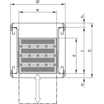 SCHROFF 19''- / stovo lentyna ištraukiama - 19\FA AUS 2HE C=500 RED 7035 (22130352)