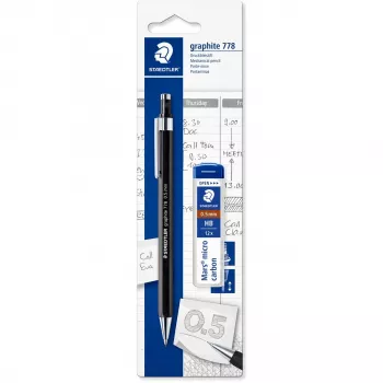 Grafitinis pieštukas Staedtler 7785ABK25D HB šešiakampis juodas/sidabrinis, 1 vnt.