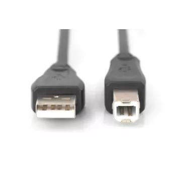 Digitus ASSMANN USB kabelis – USB A tipo (4 kontaktų, kištukas) – USB B tipo (4 kontaktų, kištukas) – 1 m (USB / Hi-Speed USB) – Juoda (AK-300105-010-S)