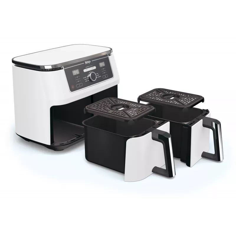 Karšto oro gruzdintuvė Ninja AF400EU Double 9,5 L 2470 W balta, sukamieji ir lietimui jautrūs valdikliai