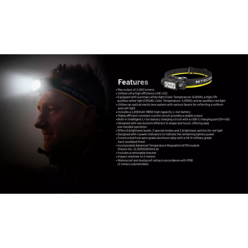 Nitecore HC65 UHE priekinė lemputė