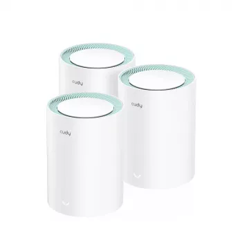Cudy M1300 3-PACK belaidė tinklo sistema Wi-Fi 5 (802.11ac) dviejų juostų (2,4 GHz / 5 GHz) balta