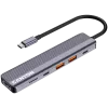 USB Type-C stotelė CANYON DS-17 — HDMI, USB 3.2 Gen 1 A, USB-C, MicroSD, 10000 Mbit/s, pilka