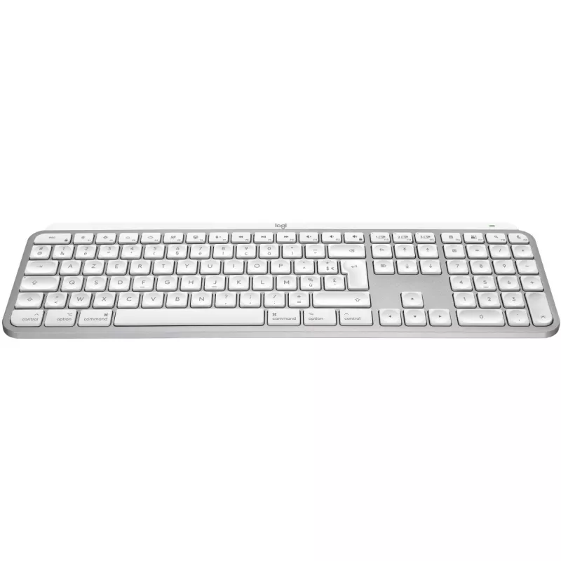 Logitech Master Series MX Keys S for Mac - pilno dydžio belaidė klaviatūra su foniniu apšvietimu, AZERTY prancūzų išdėstymu, šviesiai pilka (920-011626)
