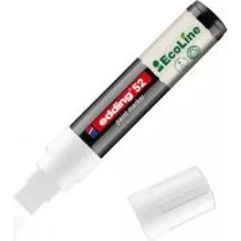 Markeris Edding 52 EcoLine baltas 4.0–15.0 mm, daugkartinio pildymo rašiklis baltoms lentoms / kreidai