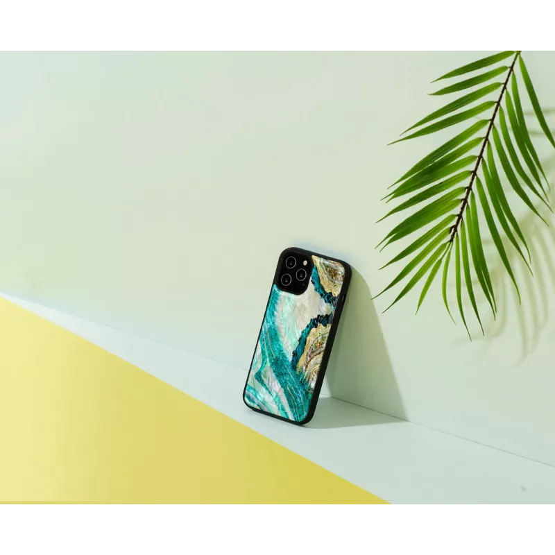 Apsauginis dėklas iKins Apple iPhone 12 Pro Max – akvamarino agato raštas