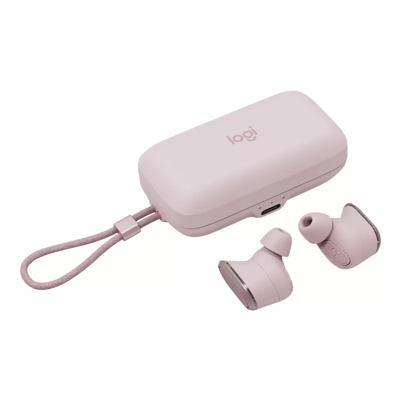 Logitech Zone True Wireless, belaidės ausinės, ANC, rožinė, In-Ear, Bluetooth, 985-001090