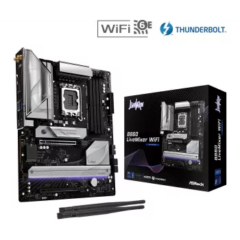 Motininė plokštė ASRock B860 LiveMixer WiFi – Intel B860, LGA 1851, ATX, DDR5, 4 DIMM, Wi‑Fi 6E, 2.5Gb LAN