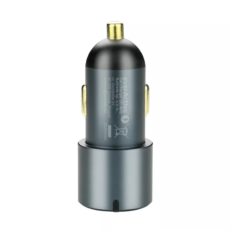 Automobilinis įkroviklis everActive CC-40Q QC3.0 60W, USB maitinimo adapteris mobiliesiems įrenginiams