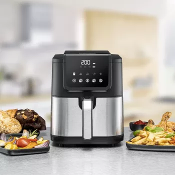Karšto oro gruzdintuvė Rommelsbacher FRH 1500 — 5 l, 1500 W, nerūdijantis plienas/juoda