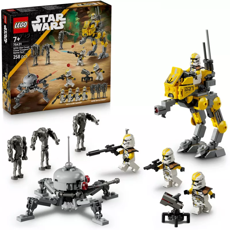 LEGO Star Wars 327-asis žvaigždžių korpusas klonų karių mūšis 75431 – 258 dalių, 7 minifigūrėlės, nuo 7 metų