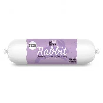 Šunų skanėstas PAKA ZWIERZAKA Pepe Sausage Rabbit 200 g – minkšta hipoalerginė dešrelė su triušiu, be grūdų ir glitimo