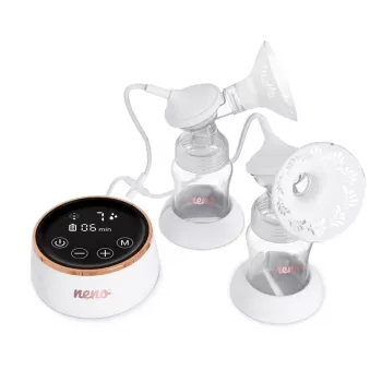 Elektrinis dvipusis pientraukis neno Bella Twin Moon – belaidis, dviejų fazių, LCD, 150 ml buteliukai, perlų spalvos