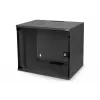 7HE sieninis tinklo spintos rėmas nesurinktas 370x540x400 mm stiklo durimis juodas