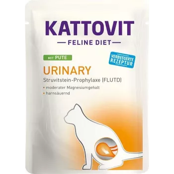 KATTOVIT Feline Diet Urinary Turkey šlapias kačių ėdalas - 85g