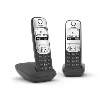 Gigaset A690 Duo analoginis telefonas su skambučio numerio atpažinimu juodas, sidabrinis