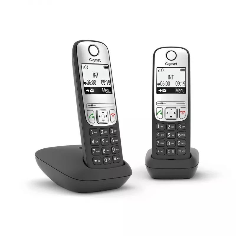 Gigaset A690 Duo analoginis telefonas su skambučio numerio atpažinimu juodas, sidabrinis
